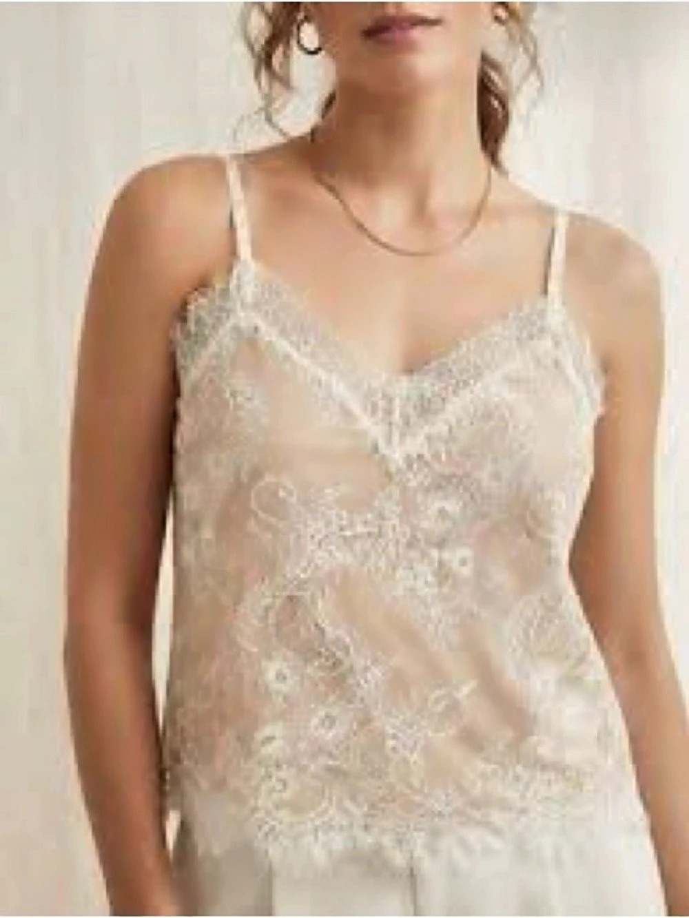 alice + olivia Floral Lace Camisole in Pink/Tan Size Small